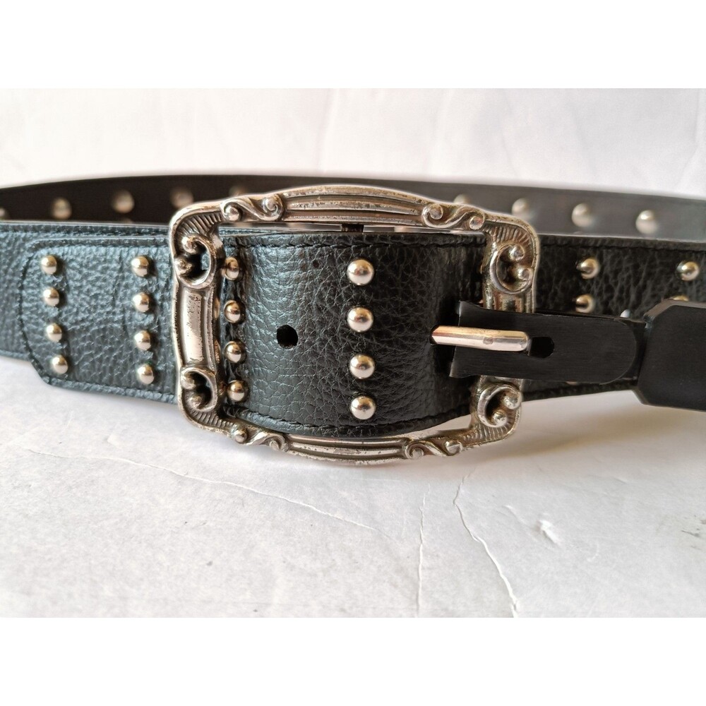 3D Western Studded Leather Belt Women's Size Small Turquoise Faux Stones - Picture 3 of 8